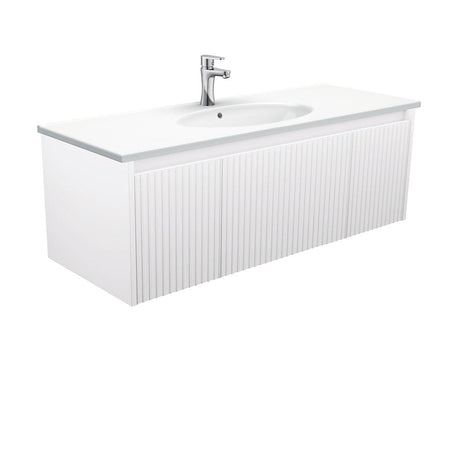 Fienza ROT120RW 1200 Rotondo Alina Satin White Wall-Hung Vanity - Vanity Units