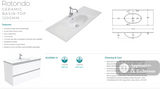 Fienza ROT120RW 1200 Rotondo Alina Satin White Wall-Hung Vanity - Vanity Units