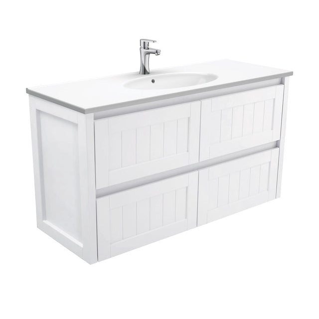 Fienza ROT120T 1200 Rotondo Hampton White Wall-Hung Vanity - Vanity Units