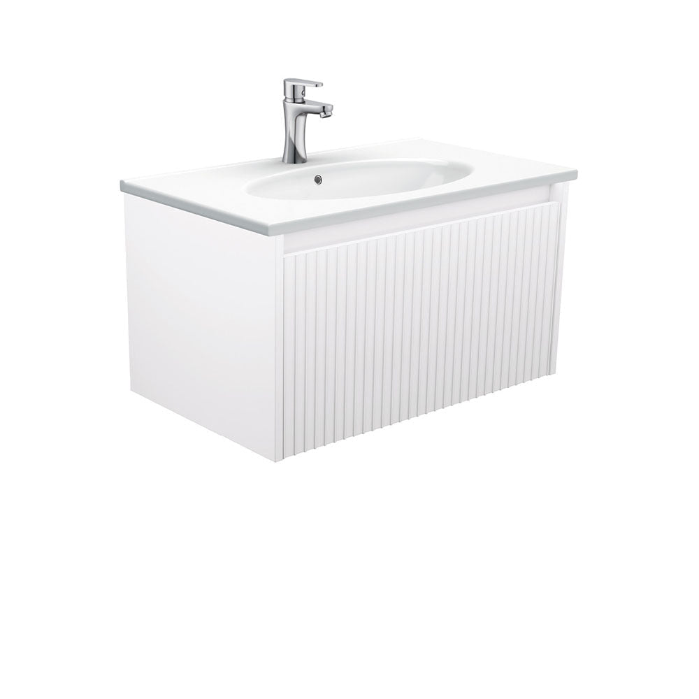 Fienza ROT75RW Rotondo Alina White 750 Wall-Hung Vanity - Vanity Units