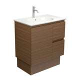 Fienza ROT75WAKR Rotondo Edge Walnut 750 Vanity on Kickboard Right Drawers