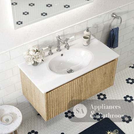 Fienza ROT90RSC Rotondo Alina Scandi Oak 900 Wall-Hung Vanity - Vanity Units