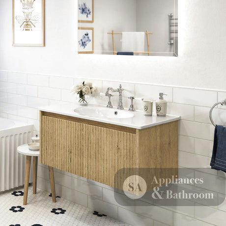 Fienza ROT90RSC Rotondo Alina Scandi Oak 900 Wall-Hung Vanity - Vanity Units