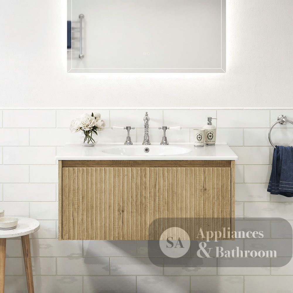 Fienza ROT90RSC Rotondo Alina Scandi Oak 900 Wall-Hung Vanity - Vanity Units