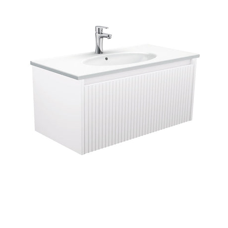 Fienza ROT90RW Rotondo Alina White 900 Wall-Hung Vanity - Vanity Units