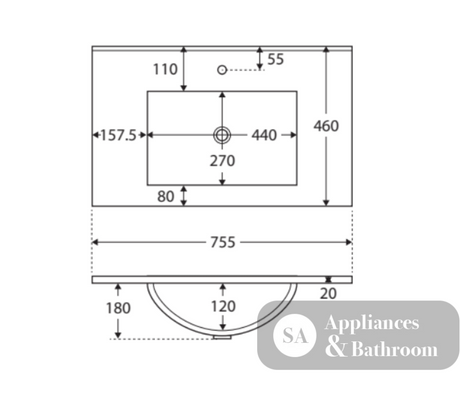 Fienza Rotondo Hampton 750Mm Rot75Tk White Vanity Unit On Kickboard- Special Order Units