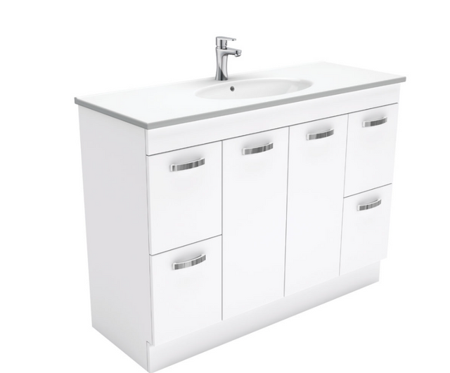 Fienza Rotondo ROT120NKW 1200mm Vanity with Kicker White - Vanity Units
