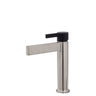 Fienza Sansa Basin Mixer - Brushed Nickel - Brushed Nickel / Matte Black Handle - Basin Mixer