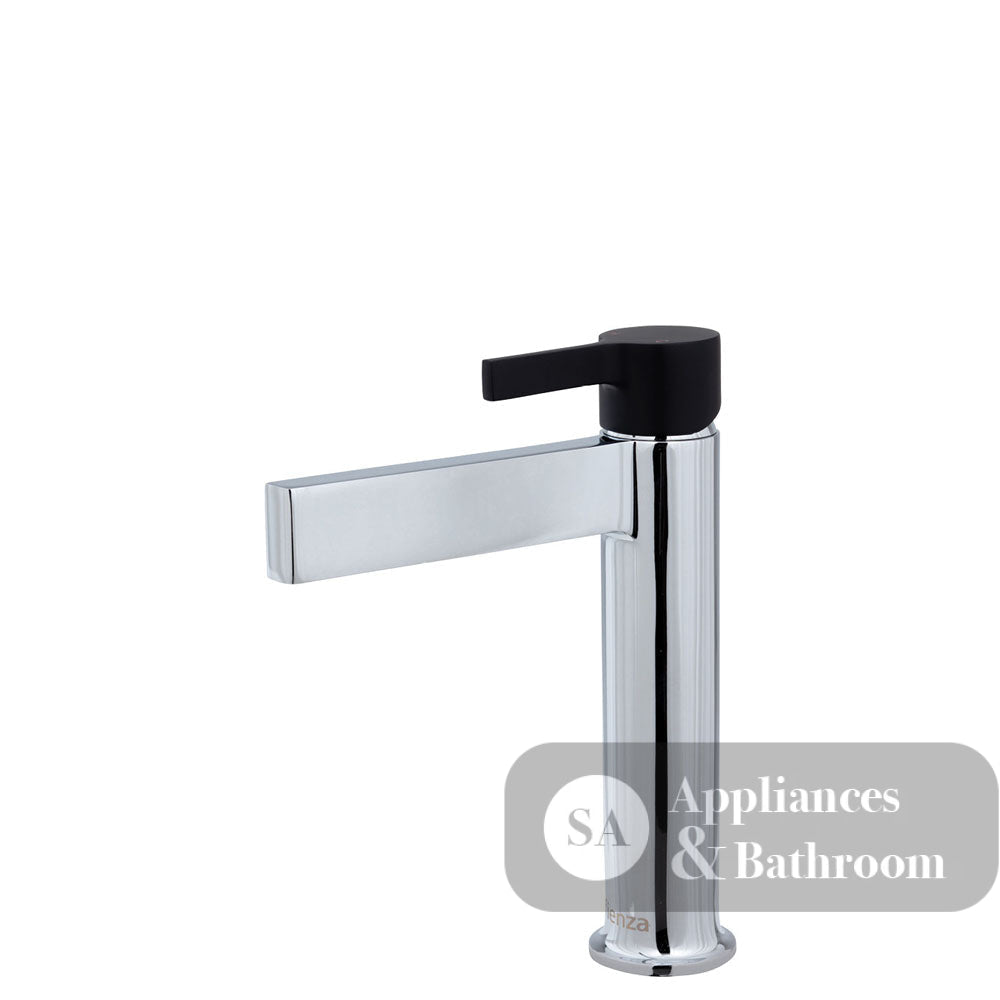 Fienza Sansa Basin Mixer - Chrome - Chrome / Matte Black Handle - Basin Mixer
