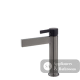 Fienza Sansa Basin Mixer - Gunmetal Grey - Gunmetal Grey / Matte Black Handle - Basin Mixer