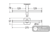 Fienza Sansa Double Roll Holder 83209BN - Brushed Nickel - Toilet Roll Holder