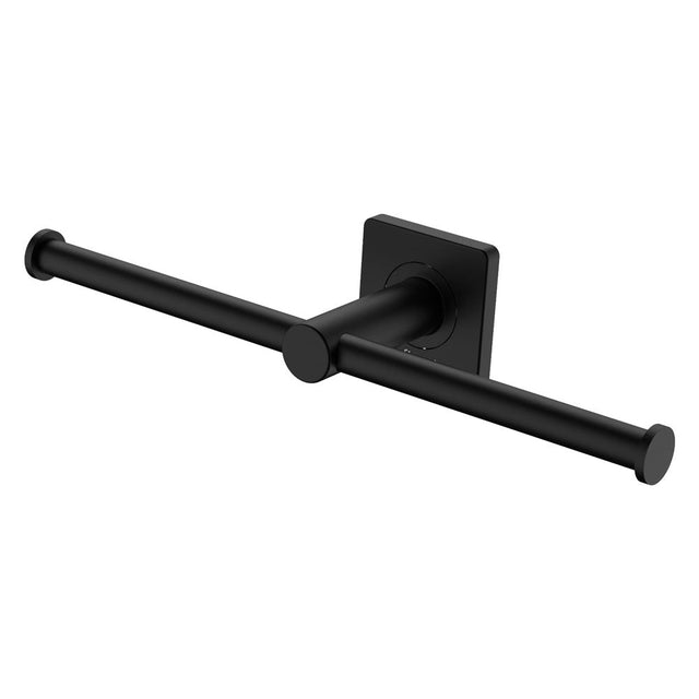 Fienza Sansa Double Roll Holder 83209MB - Matte Black - Toilet Roll Holder
