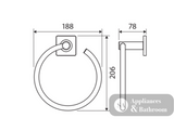 Fienza Sansa Hand Towel Ring 83202GM - Gunmetal Grey - Hand Towel Holder