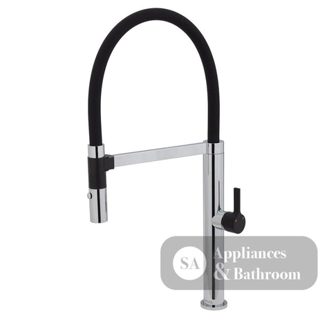 Fienza Sansa Pull Down Sink Mixer - Chrome - Chrome / Matte Black Handle - Kitchen Mixer Taps