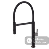 Fienza Sansa Pull Down Sink Mixer - Matte Black - Matte Black / Gunmetal Grey Handle - Kitchen Mixer Taps