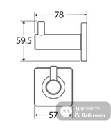 Fienza Sansa Robe Hook Chrome 83204 Bathroom Accessories