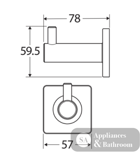 Fienza Sansa Robe Hook Chrome 83204 Bathroom Accessories
