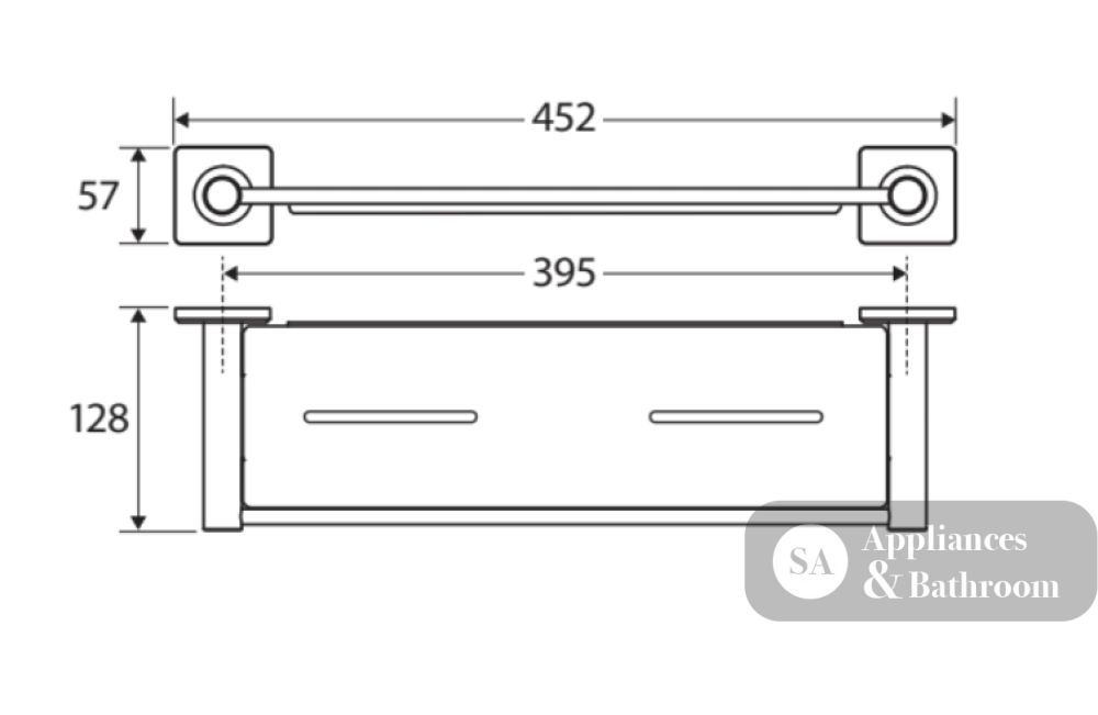 Fienza Sansa Shower Shelf 83207GM - Gunmetal Grey - Shower Shelf