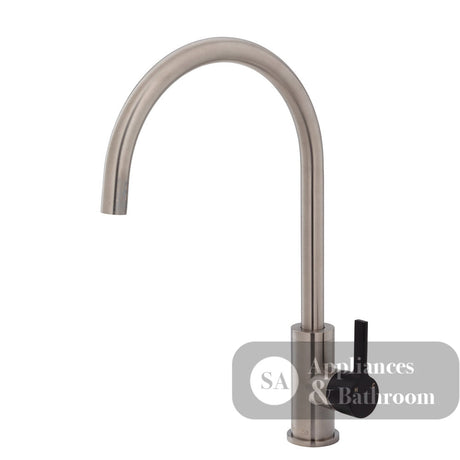 Fienza Sansa Sink Mixer - Brushed Nickel - Brushed Nickel / Matte Black Handle - Kitchen Mixer Taps