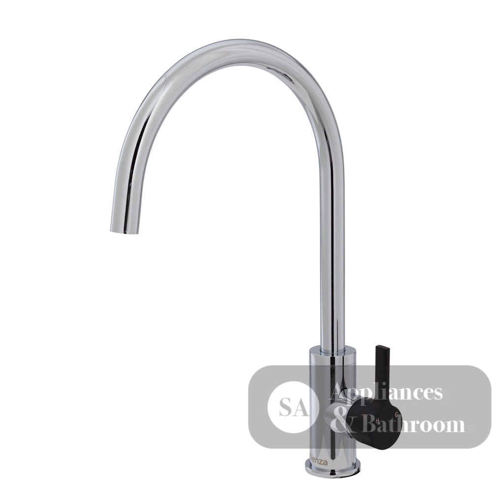 Fienza Sansa Sink Mixer - Chrome - Chrome / Matte Black Handle - Kitchen Mixer Taps