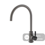 Fienza Sansa Sink Mixer - Gunmetal Grey - Gunmetal Grey / Matte Black Handle - Kitchen Mixer Taps