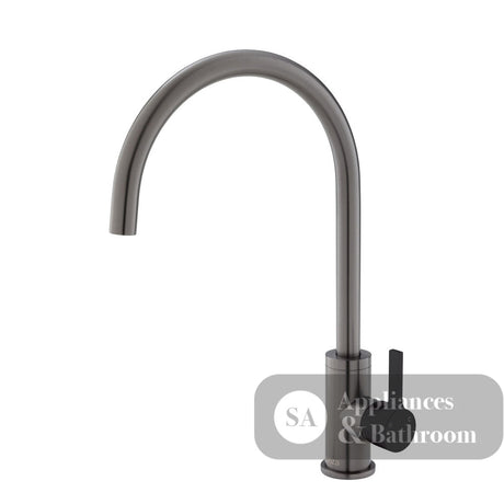 Fienza Sansa Sink Mixer - Gunmetal Grey - Gunmetal Grey / Matte Black Handle - Kitchen Mixer Taps