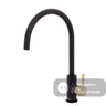 Fienza Sansa Sink Mixer - Matte Black - Matte Black / Urban Brass Handle - Kitchen Mixer Taps