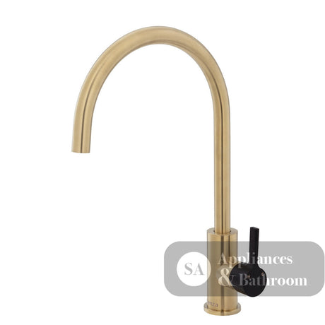 Fienza Sansa Sink Mixer - Urban Brass - Urban Brass / Matte Black Handle - Kitchen Mixer Taps