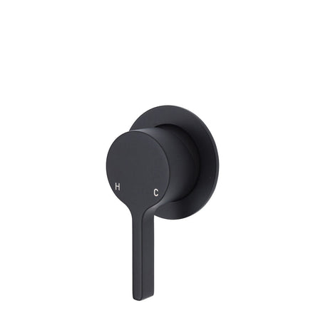 Fienza Sansa Small Round Plate Wall Mixer - Matte Black - Matte Black - Wall Mixer