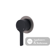 Fienza Sansa Small Round Plate Wall Mixer - Matte Black - Matte Black / Gunmetal Grey Backplate - Wall Mixer