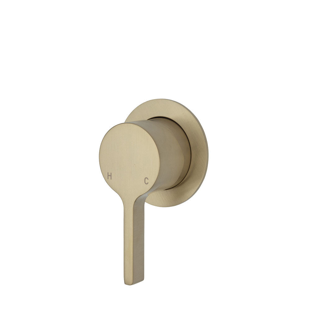 Fienza Sansa Small Round Plate Wall Mixer - Urban Brass - Urban Brass - Wall Mixer