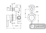 Fienza Sansa Small Round Plates Wall Diverter Mixer - Brushed Nickel - Wall Mixer Diverter
