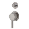 Fienza Sansa Small Round Plates Wall Diverter Mixer - Brushed Nickel - Brushed Nickel - Wall Mixer Diverter