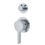 Fienza Sansa Small Round Plates Wall Diverter Mixer - Chrome - Chrome - Wall Mixer Diverter