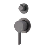 Fienza Sansa Small Round Plates Wall Diverter Mixer - Gunmetal Grey - Gunmetal Grey - Wall Mixer Diverter