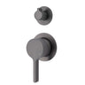 Fienza Sansa Small Round Plates Wall Diverter Mixer - Gunmetal Grey - Gunmetal Grey - Wall Mixer Diverter