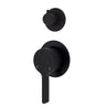 Fienza Sansa Small Round Plates Wall Diverter Mixer - Matte Black - Matte Black - Wall Mixer Diverter
