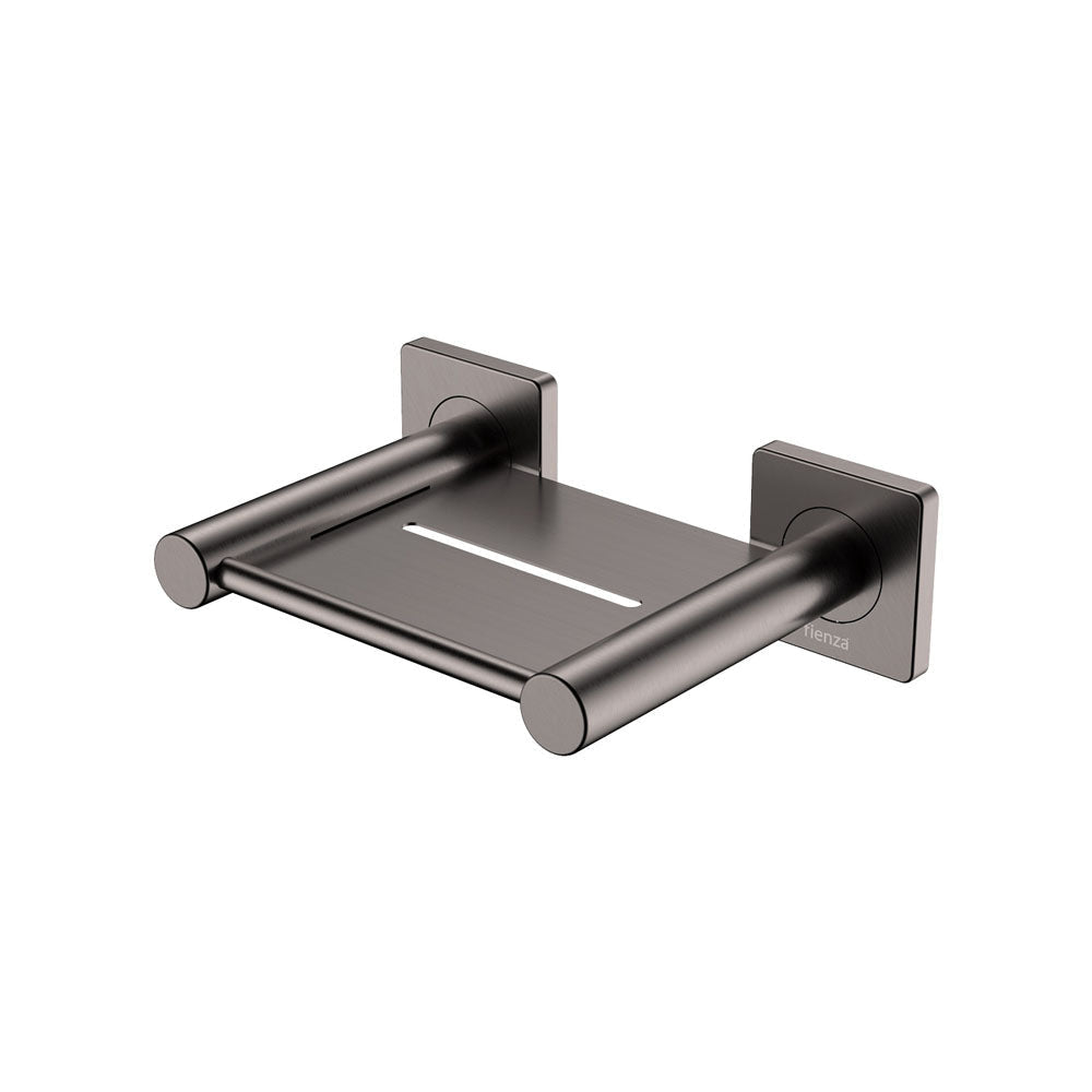 Fienza Sansa Soap Shelf 83206GM - Gunmetal Grey - Robe Hooks