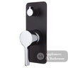 Fienza Sansa Soft Square Plate Wall Diverter Mixer - Chrome - Chrome / Matte Black Backplate - Wall Mixer Diverter