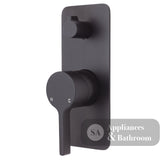 Fienza Sansa Soft Square Plate Wall Diverter Mixer - Matte Black - Matte Black - Wall Mixer Diverter