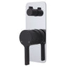 Fienza Sansa Soft Square Plate Wall Diverter Mixer - Matte Black - Matte Black / Chrome Backplate - Wall Mixer Diverter