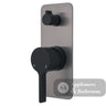 Fienza Sansa Soft Square Plate Wall Diverter Mixer - Matte Black - Matte Black / Gunmetal Grey Backplate - Wall Mixer
