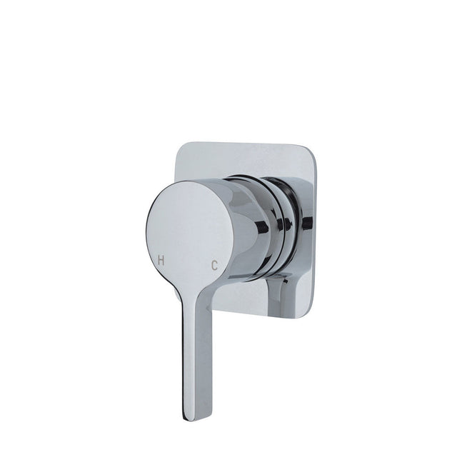Fienza Sansa Soft Square Plate Wall Mixer - Chrome - Chrome - Wall Mixer