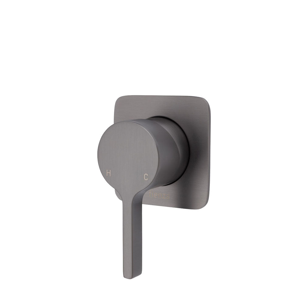 Fienza Sansa Soft Square Plate Wall Mixer - Gunmetal Grey - Wall Mixer