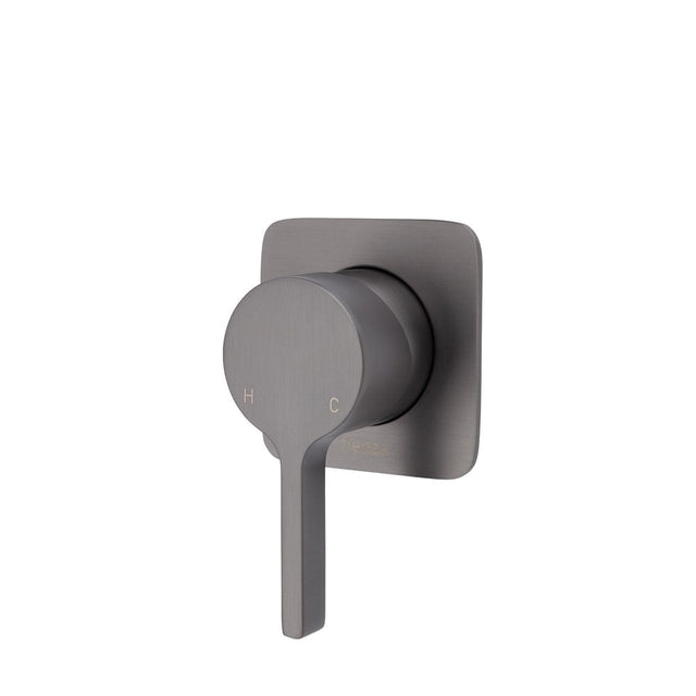 Fienza Sansa Soft Square Plate Wall Mixer - Gunmetal Grey - Wall Mixer