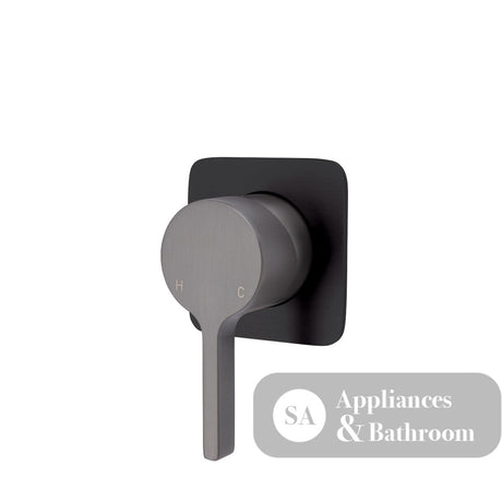 Fienza Sansa Soft Square Plate Wall Mixer - Gunmetal Grey - Wall Mixer