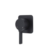 Fienza Sansa Soft Square Plate Wall Mixer - Matte Black - Matte Black - Wall Mixer