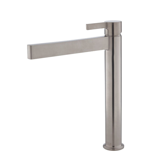 Fienza Sansa Tall Basin Mixer - Brushed Nickel - Brushed Nickel - Tower Basin Mixer