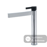 Fienza Sansa Tall Basin Mixer - Chrome - Chrome / Matte Black Handle - Tower Basin Mixer