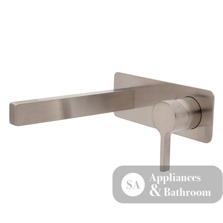 Fienza Sansa Wall Basin Mixer Set - Brushed Nickel - Brushed Nickel - Wall Mixer Set